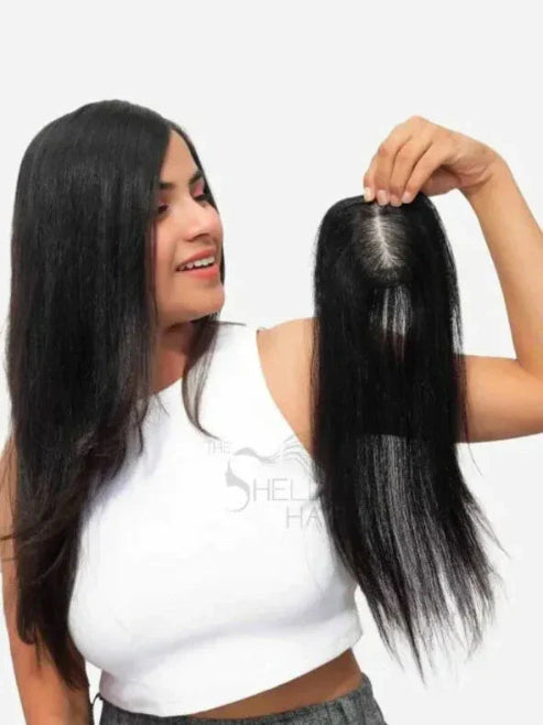 【🔥Hot sale】 Mini Scalp Topper – Silk Base Hair Topper