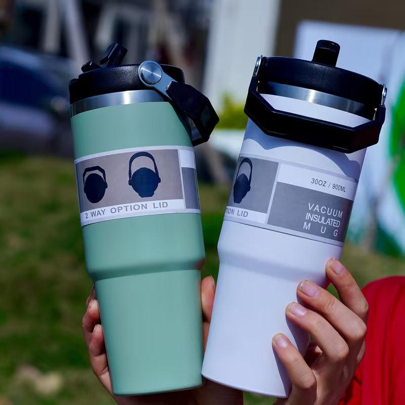 Water bottles and cups