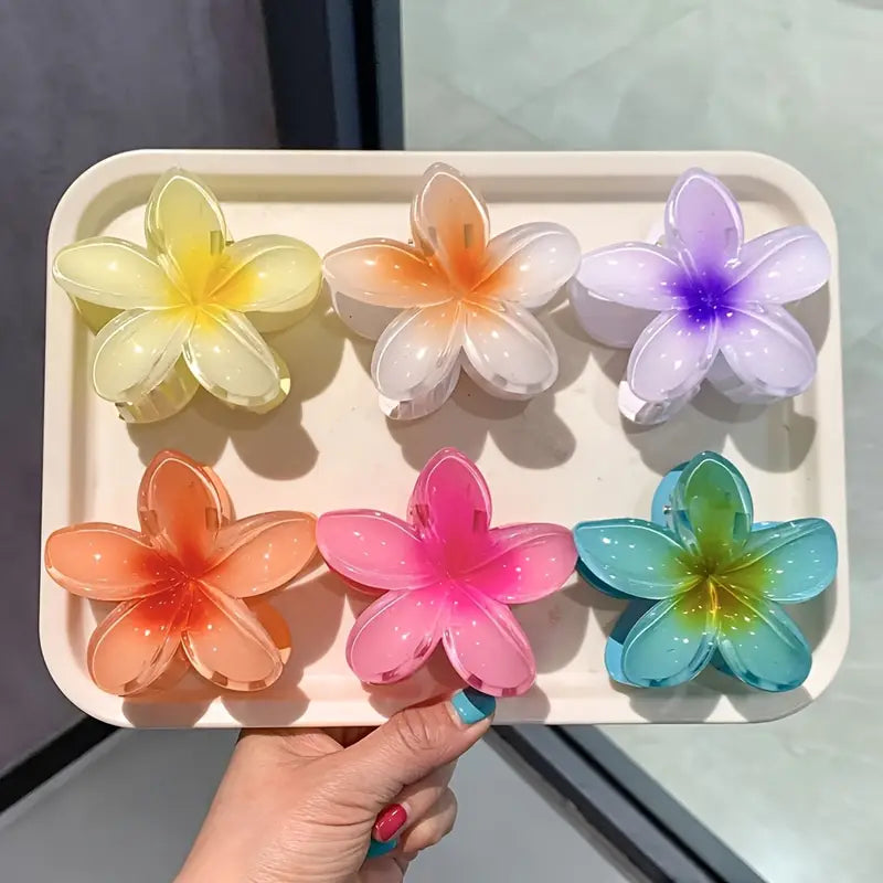 6pcs Large Tropical Flower Hair Claw Clips