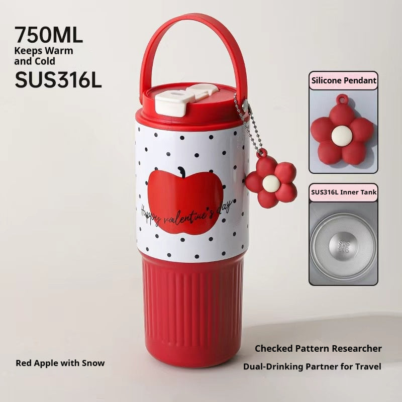 316 Stainless Steel Bottle with Flower Loop Handle