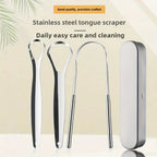3pcs Stainless Steel Tongue Scrapers Set