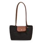 2025  Trendy Beige Nylon Tote Bag with Magnetic Closure Decorative Pompom