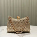 Elegant Rhinestone-Embellished Evening Clutch Bag for Women