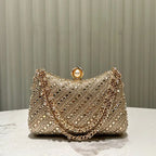 Elegant Rhinestone-Embellished Evening Clutch Bag for Women