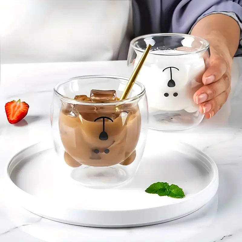 Cute Bear Double Layer High Borosilicate Glass Mug