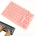 Soft Silicone Heart-Shaped Keyboard Stickers for Long Nails with Letters