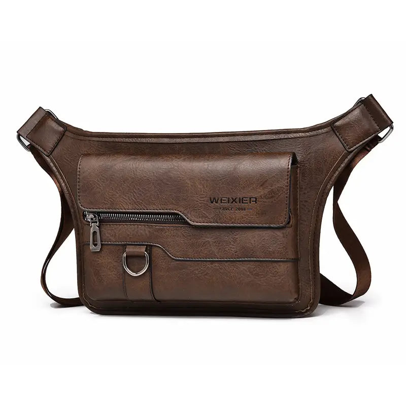 Men's Stylish PU Leather Crossbody Bag Versatile Shoulder Messenge