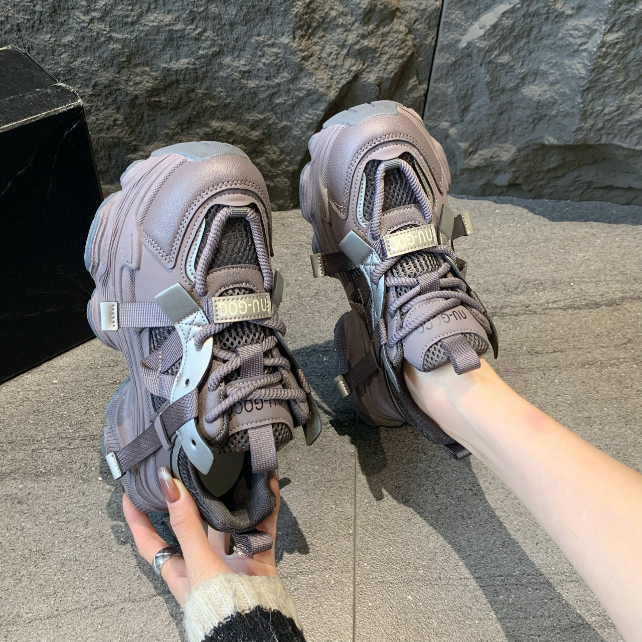 Women's Chunky Sneakers Breathable Mesh Platform Sports Shoes