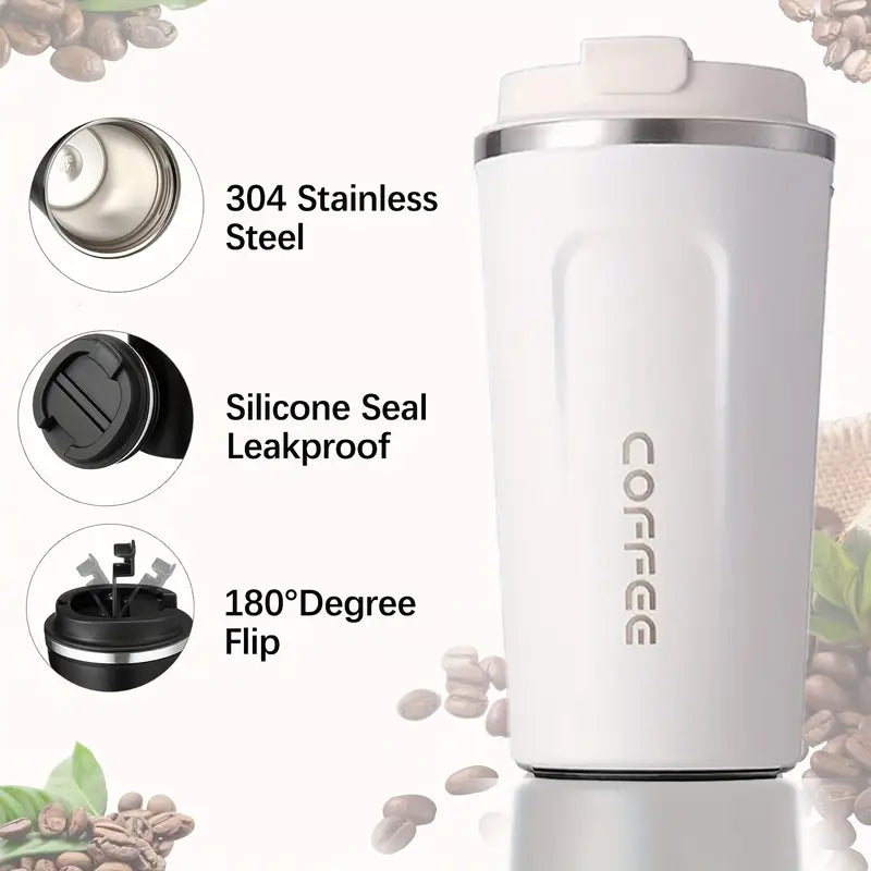 510ml Vacuum Insulated Coffee Cup with Lid - Double-Wall Thermal Tumbler