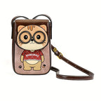 Women's Adjustable Crossbody Bag with Cute Cat Print