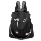 Women'S Anti-Theft Floral Embroidered Backpack