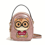 Women's Adjustable Crossbody Bag with Cute Cat Animal Print