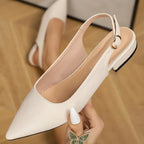 French-Style Low-Heel Closed-Toe Sandals