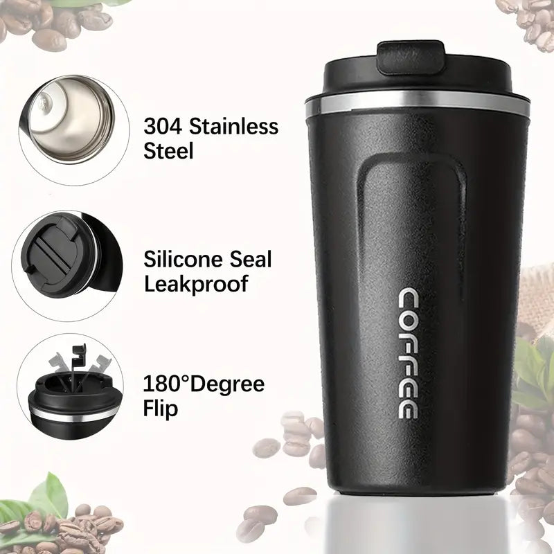 510ml Vacuum Insulated Coffee Cup with Lid - Double-Wall Thermal Tumbler