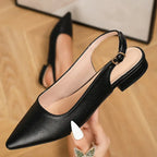 French-Style Low-Heel Closed-Toe Sandals