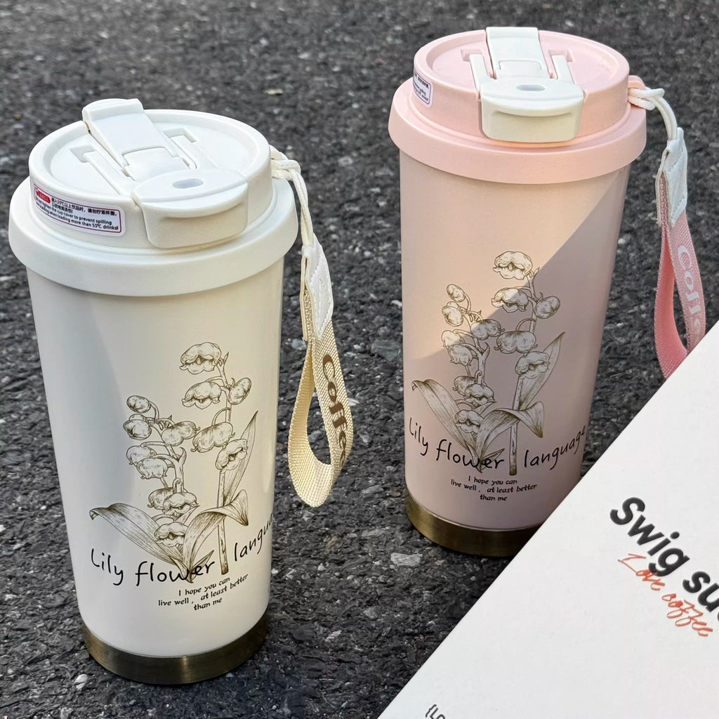 GIANXI Lily Of The Valley Design Travel Portable Leakproof Water bottle