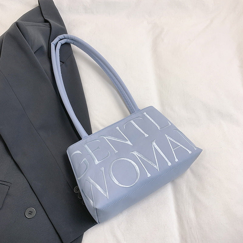 Gentle Woman Colorful Nylon Shoulder Bag  Letter Design Single Shoulder Women's Bag