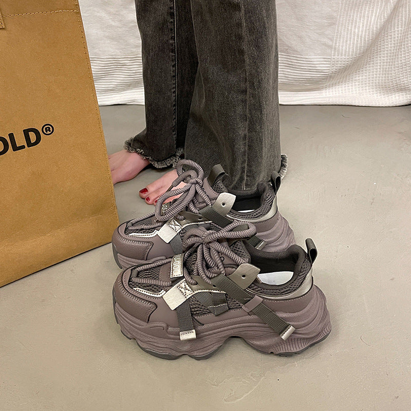 Women's Chunky Sneakers Breathable Mesh Platform Sports Shoes