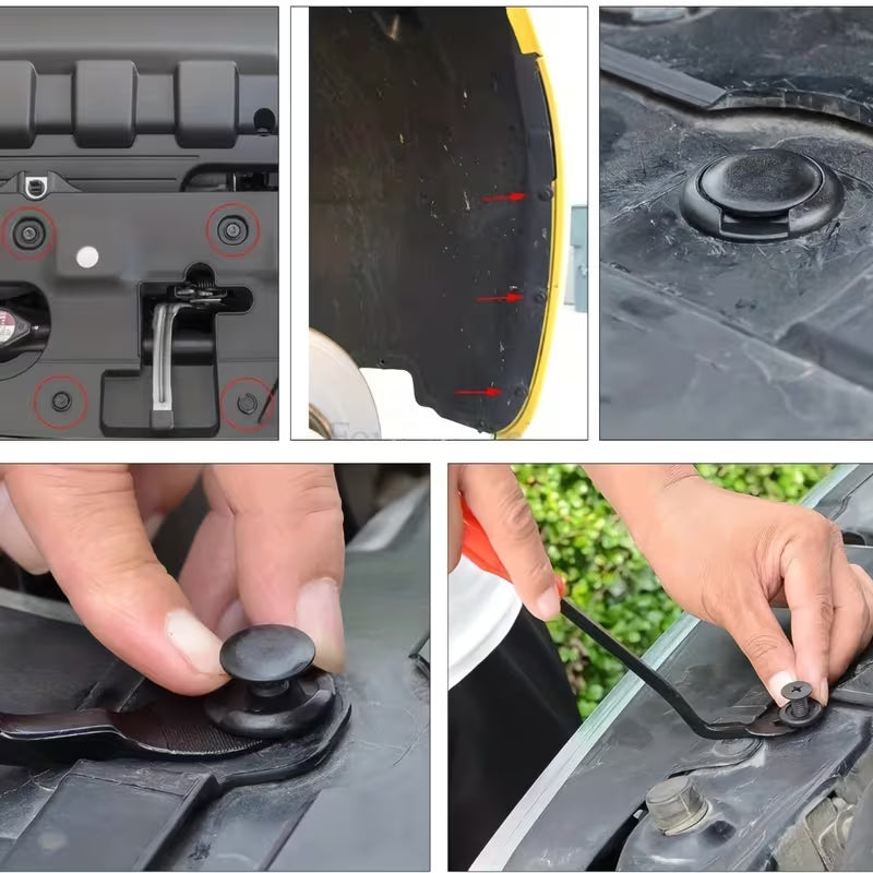 725pcs Set of Automotive Fastener Clips for Securing Car Body Components, Including Push Retainers, Rivets, And Trim Panel Fasteners, Along with a Tool for Removal