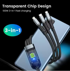[🔥Hot sale] 100 W Fast - Charging 3 - in - 1 Data Cable