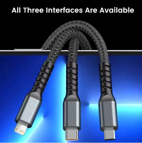 [🔥Hot sale] 100 W Fast - Charging 3 - in - 1 Data Cable