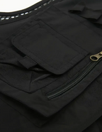 Men's Nylon Vest With  Multi-Pocket Design and Zippered Pockets