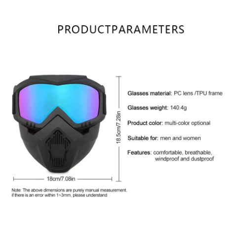 Special mask for welding and cutting (anti-glare, UV radiation, dust protection)
