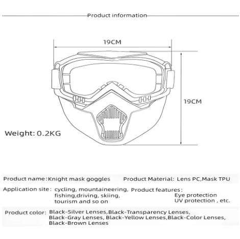 Special mask for welding and cutting (anti-glare, UV radiation, dust protection)