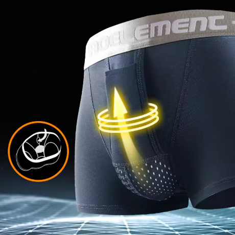 Men Boxer Shorts Bullet Separation Scrotum Support Bag Underwear