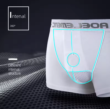 Men Boxer Shorts Bullet Separation Scrotum Support Bag Underwear