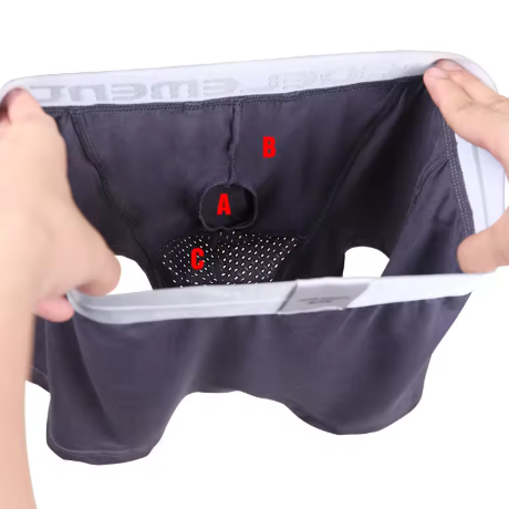 Men Boxer Shorts Bullet Separation Scrotum Support Bag Underwear