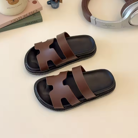 Kids Flat Shoes Slip on Child Girls Slippers Round Toes Thin Band Cross Sandals 2025