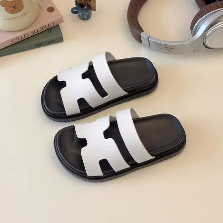 Kids Flat Shoes Slip on Child Girls Slippers Round Toes Thin Band Cross Sandals 2025