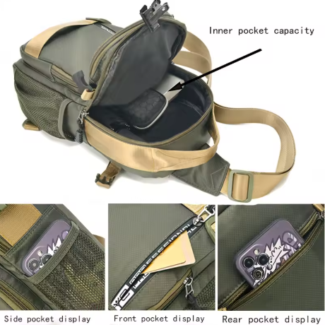 Fashion Multifunction Men's Shoulder Bag Running Outdoor Sling Crossbody Bag