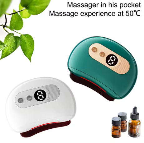 Electric Gua Sha Face Massager with Hot Stone Heating Vibration Facial Lifting Gua Sha Tool