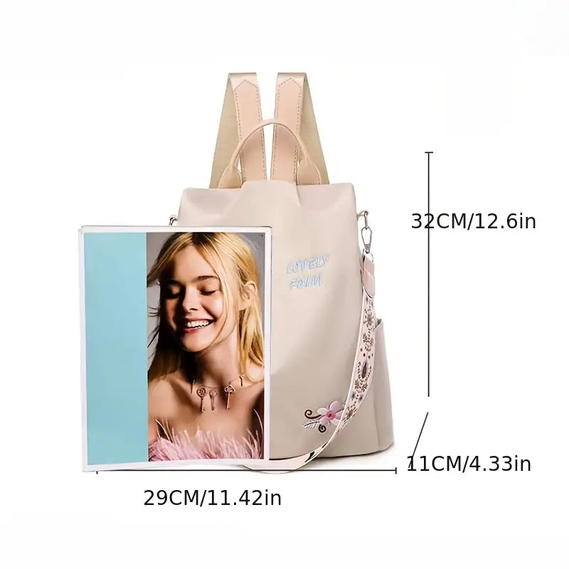 Women'S Anti-Theft Floral Embroidered Backpack