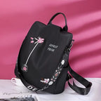 Women'S Anti-Theft Floral Embroidered Backpack