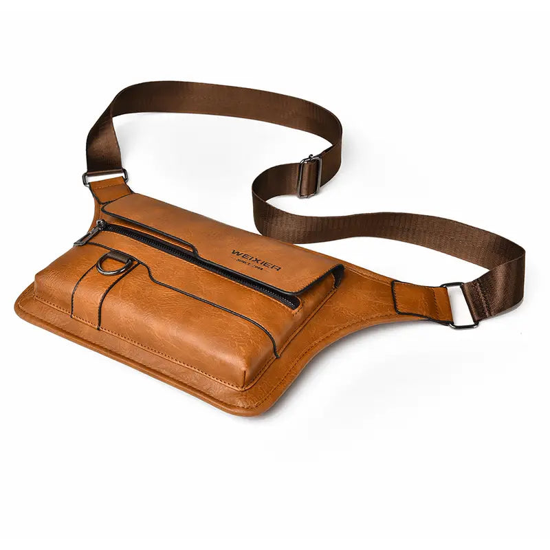 Men's Stylish PU Leather Crossbody Bag Versatile Shoulder Messenge