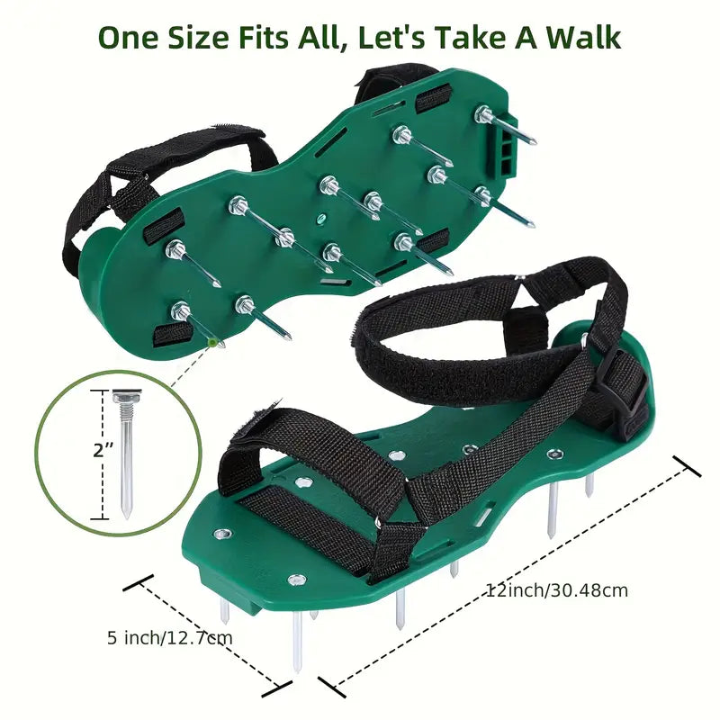 Heavy-Duty Lawn Aerator Shoes with Hook-and-Loop Straps