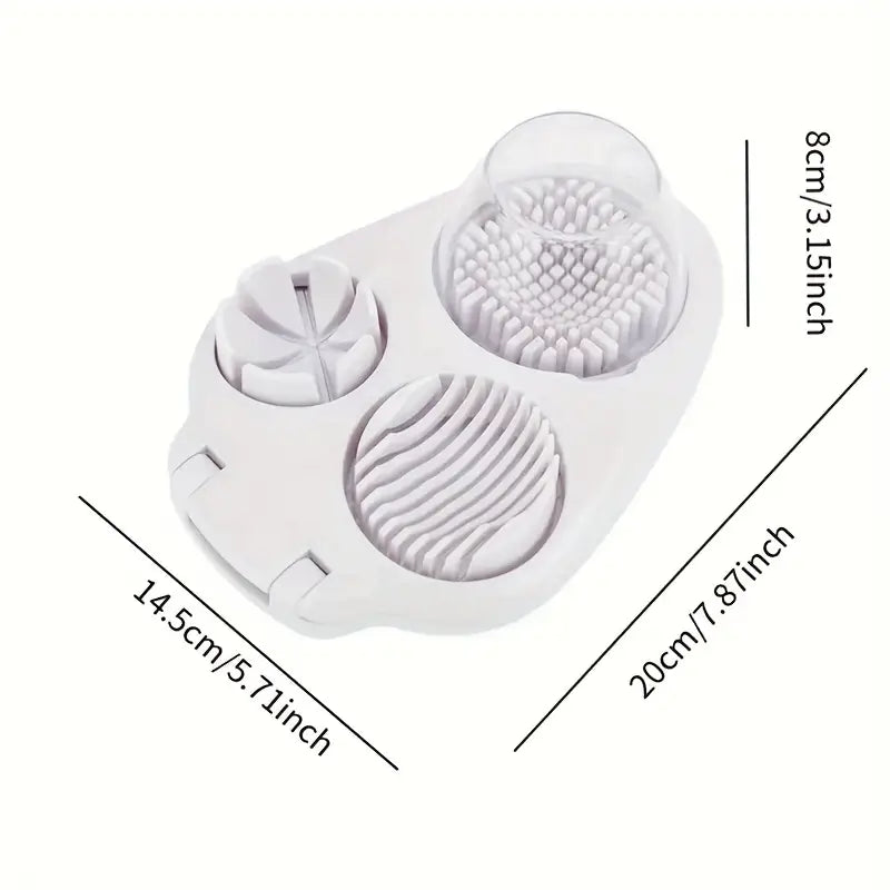 Easy-to-Use 3-in-1 Egg Slicer with Stainless Steel Blades