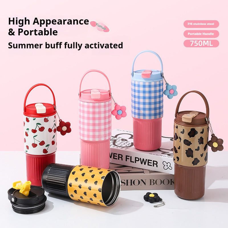 316 Stainless Steel Bottle with Flower Loop Handle