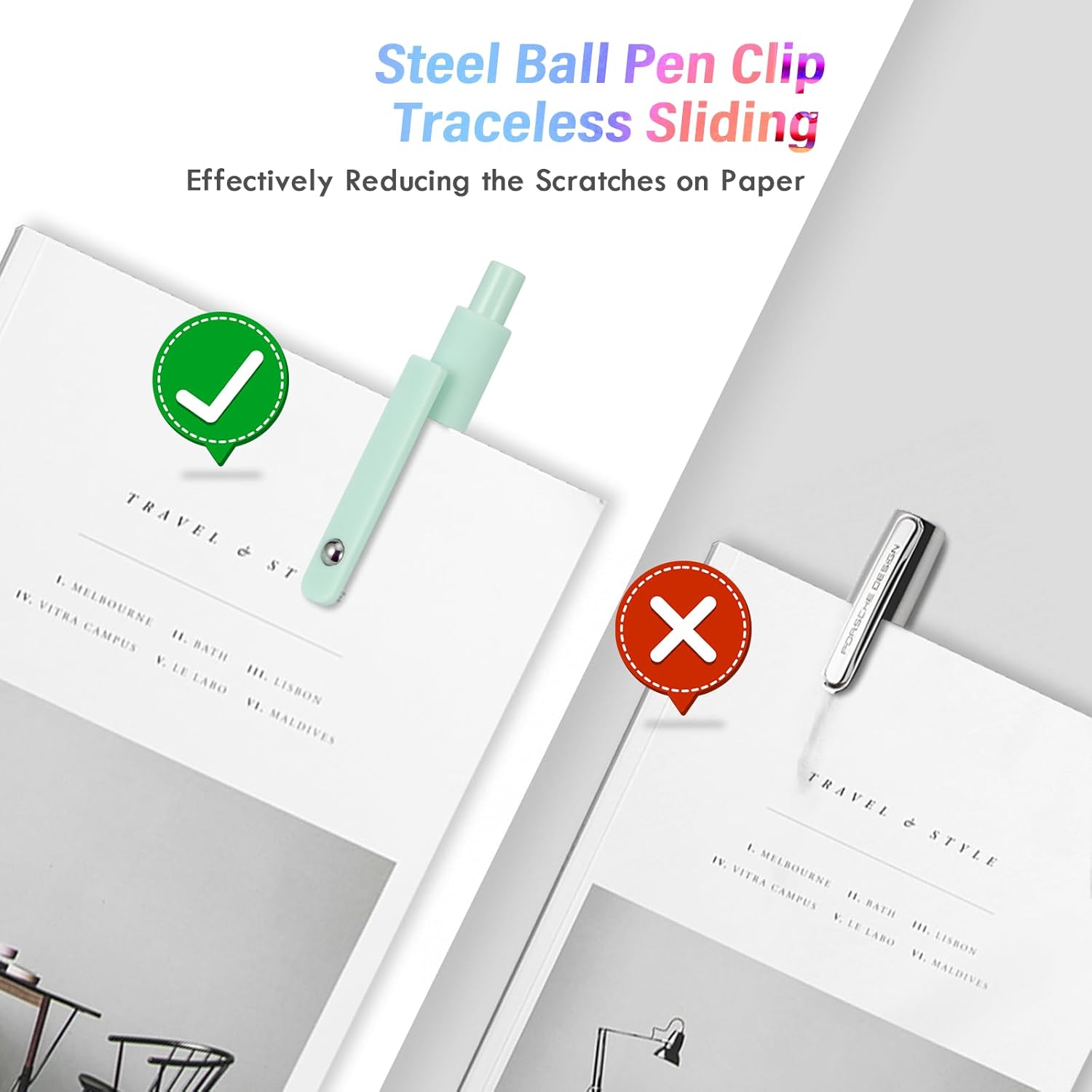 5 Pcs Gel Ink Pens. 0.7mm Medium Tip Black Ink Roller Ball Pens. Quick Drying Pens for Smooth Writing