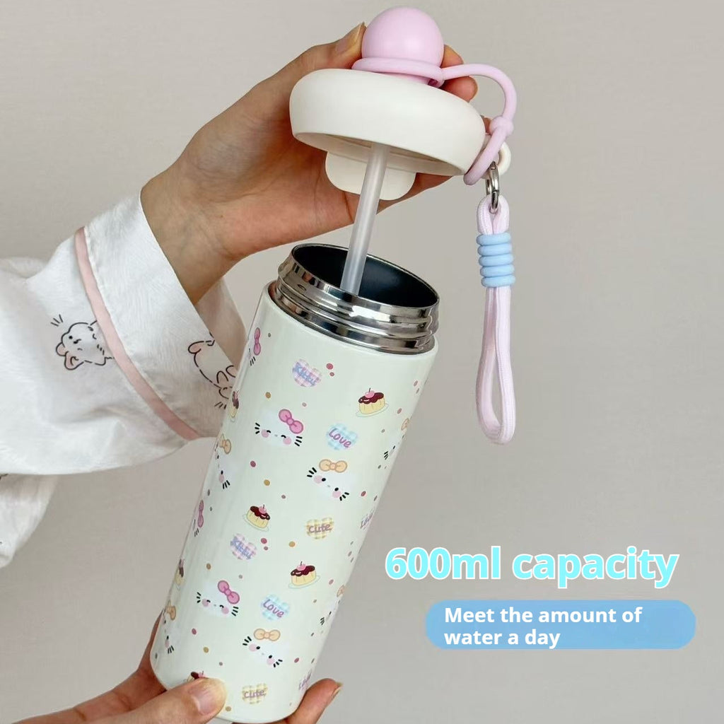 Portable Cartoon Vacuum Cup High-Capacity With Lifting Rope