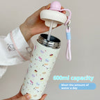 Portable Cartoon Vacuum Cup High-Capacity With Lifting Rope
