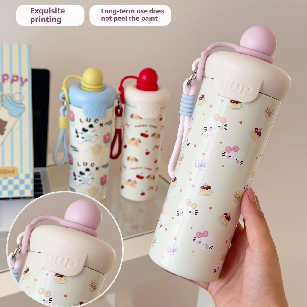 Portable Cartoon Vacuum Cup High-Capacity With Lifting Rope