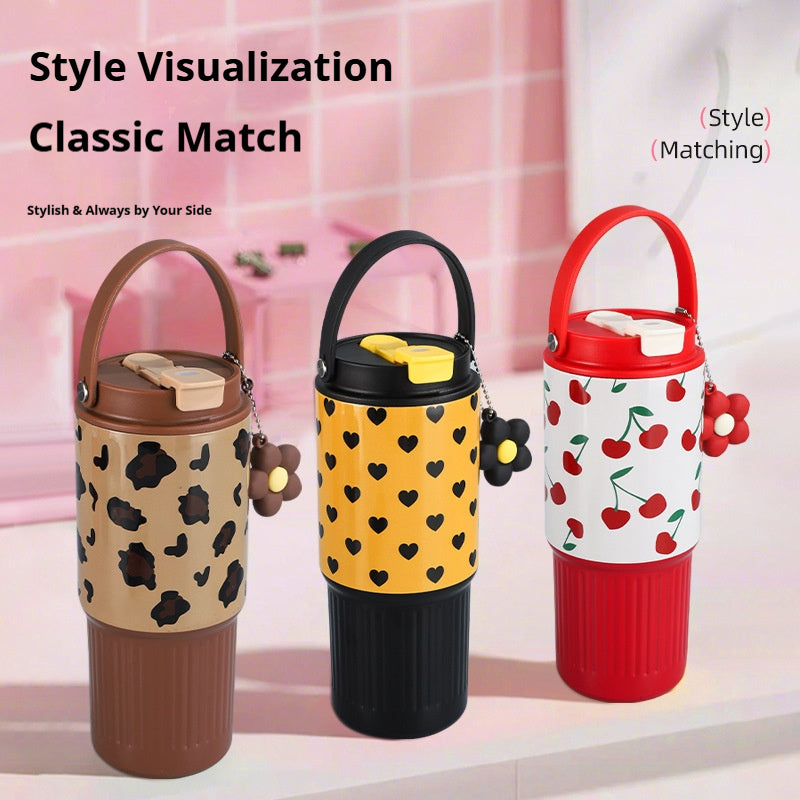 316 Stainless Steel Bottle with Flower Loop Handle