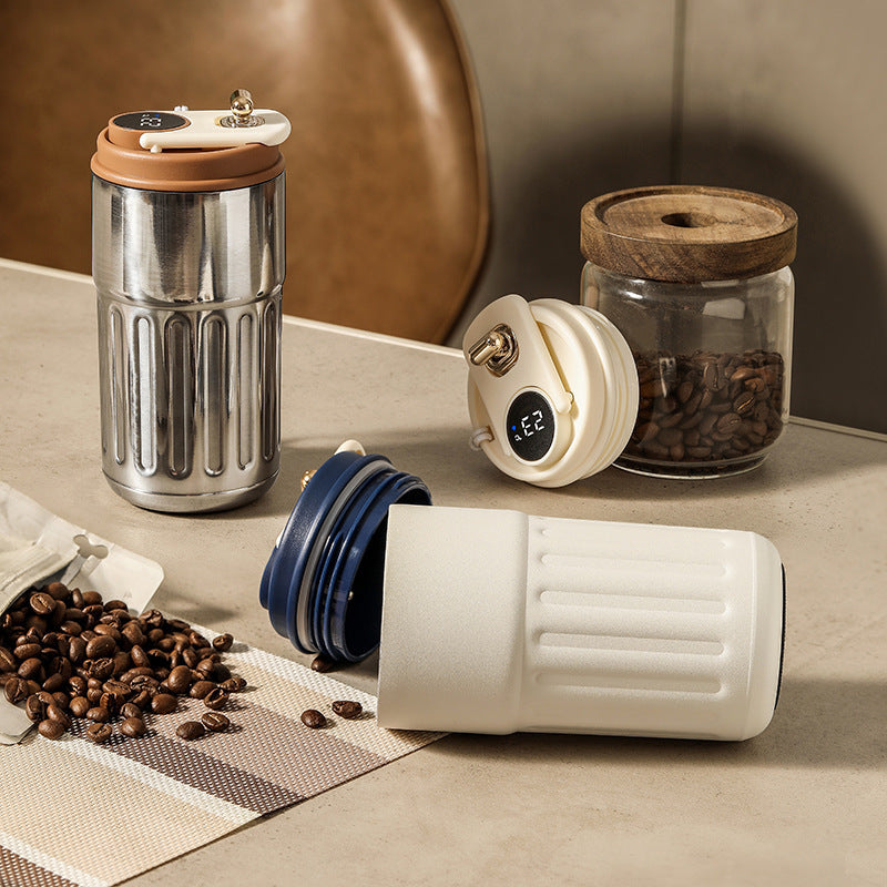 Stainless Steel Insulated Coffee Mug with Temperature Display