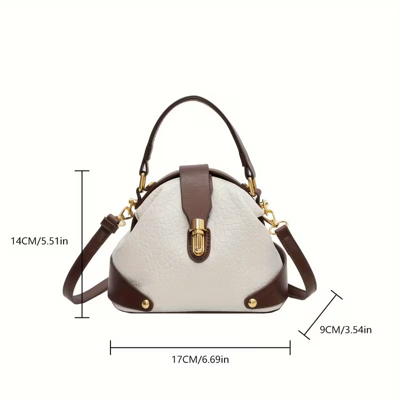 Light Luxury Color Splicing Messenger Bag High-grade Western Style Retro Handbag