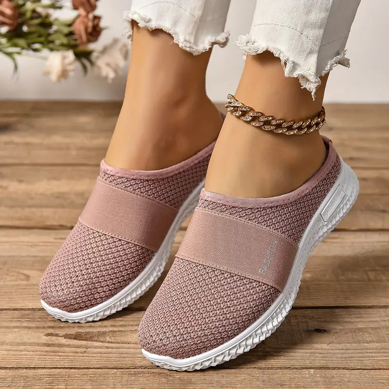 New Summer Women's Shoes Breathable Half Slipper Mesh Upper with Comfortable Sole