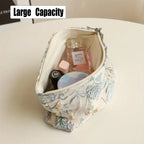 Floral Toiletry Bag for Travel - Lightweight, Portable Makeup Pouch with Zipper Closure